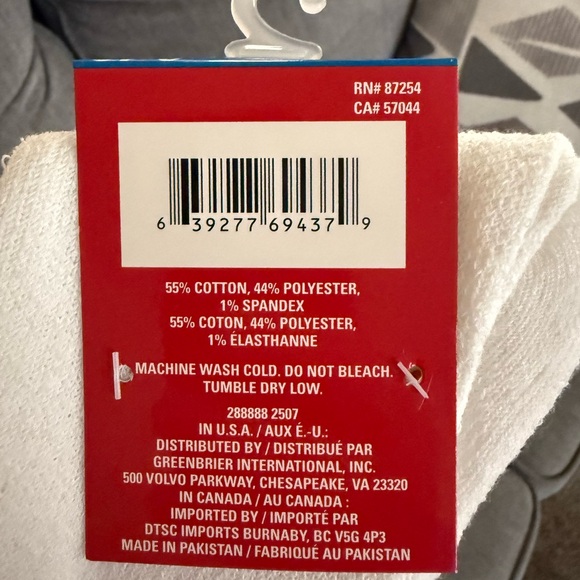 NWT  Crew Socks - Snow White/ 10 pairs - Picture 2 of 3
